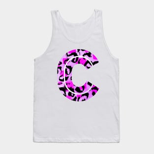 Abstract Letter C Watercolour Leopard Print Alphabet Tank Top